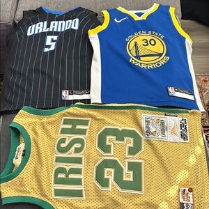 Nike Blue and Yellow Basketball Jersey